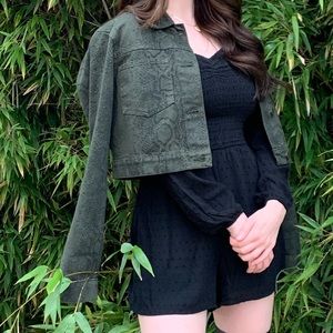 Abercrombie & Fitch snakeskin crop Jean jacket